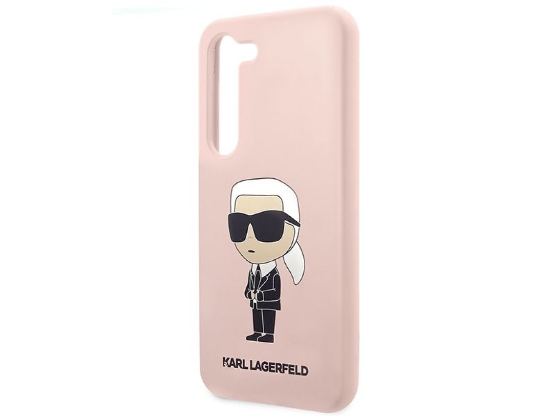 Karl Lagerfeld KLHCS23MSNIKBCP S23+ S916 estojo rígido rosa/rosa Silicone Ikonik
