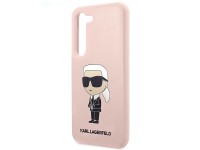 Karl Lagerfeld KLHCS23MSNIKBCP S23+ S916 estojo rígido rosa/rosa Silicone Ikonik Karl Lagerfeld KLHCS23MSNIKBCP S23+ S916 estojo rígido rosa/rosa Silicone Ikonik