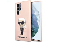 Karl Lagerfeld KLHCS23LSNIKBCP Sam S23 S918 Ultra capa rígida rosa/rosa Silicone Ikonik Karl Lagerfeld KLHCS23LSNIKBCP Sam S23 S918 Ultra capa rígida rosa/rosa Silicone Ikonik