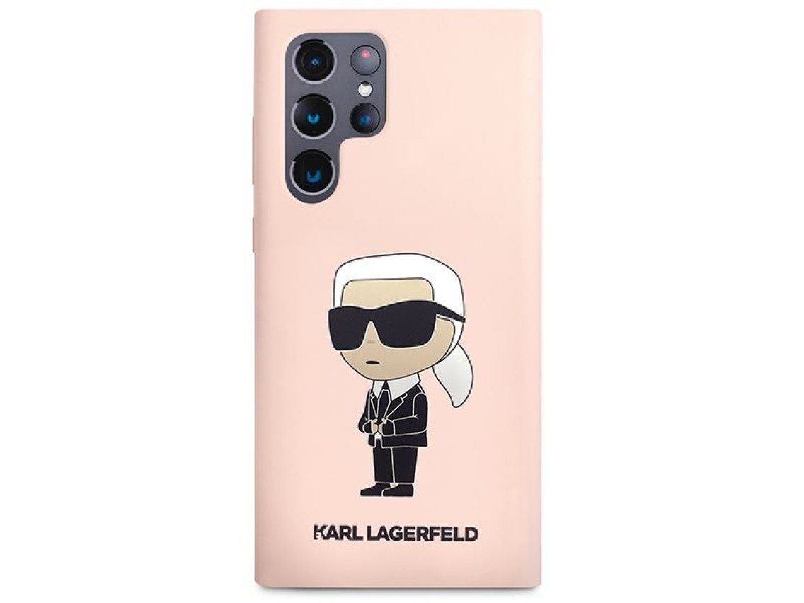 Karl Lagerfeld KLHCS23LSNIKBCP Sam S23 S918 Ultra capa rígida rosa/rosa Silicone Ikonik