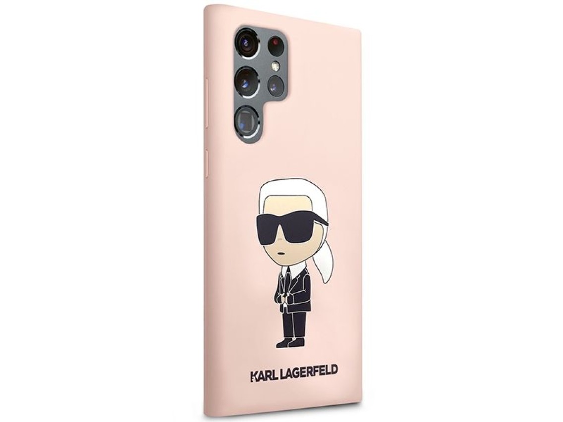 Karl Lagerfeld KLHCS23LSNIKBCP Sam S23 S918 Ultra capa rígida rosa/rosa Silicone Ikonik