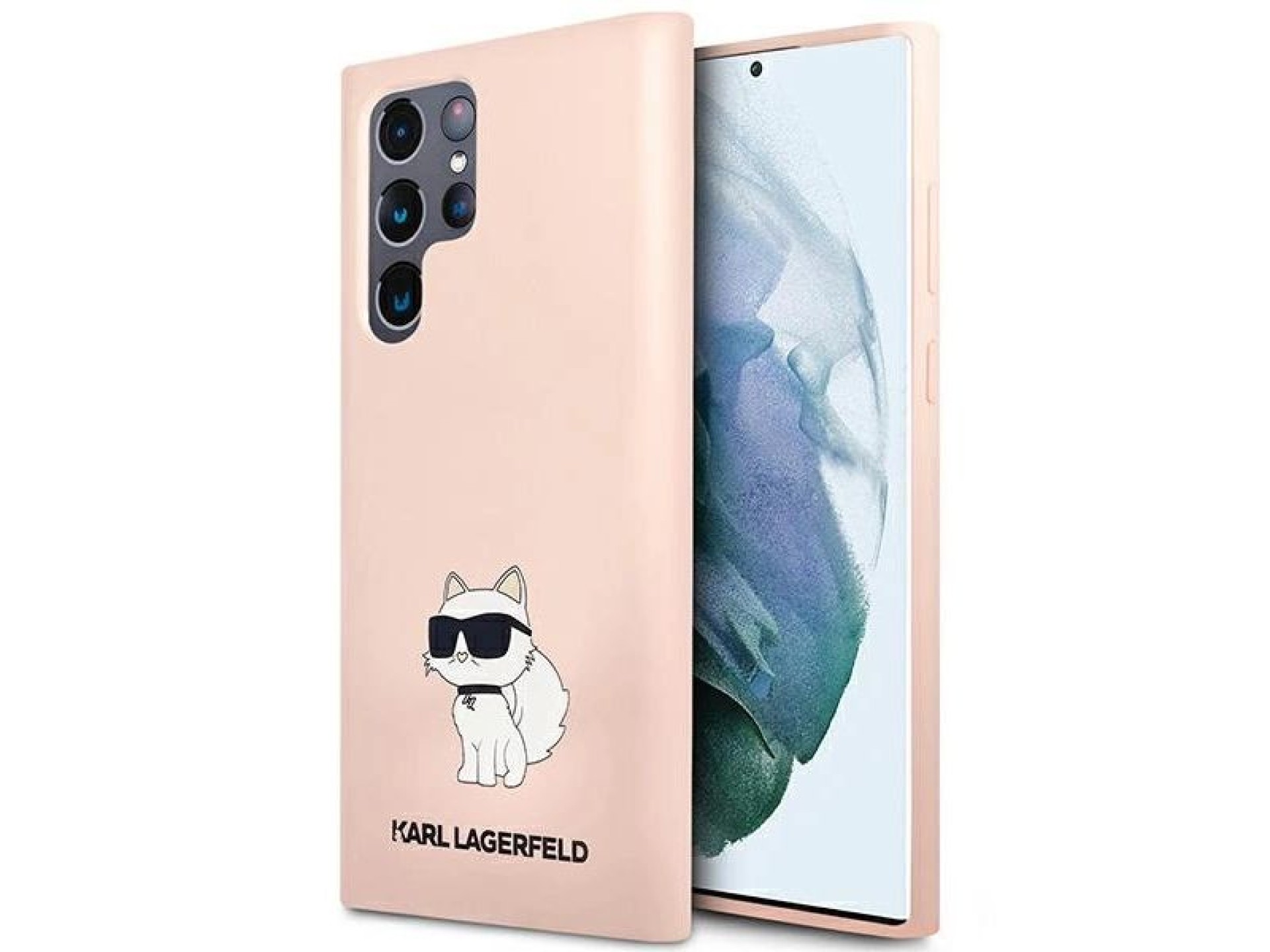 Karl Lagerfeld KLHCS23LSNCHBCP S23 Ultra S918 estuche rígido rosa/rosa Silicona Choupette