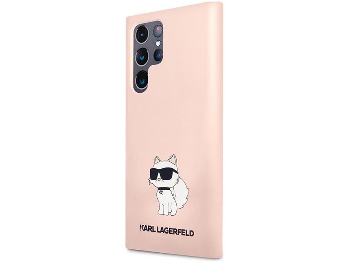 Karl Lagerfeld KLHCS23LSNCHBCP S23 Ultra S918 estuche rígido rosa/rosa Silicona Choupette