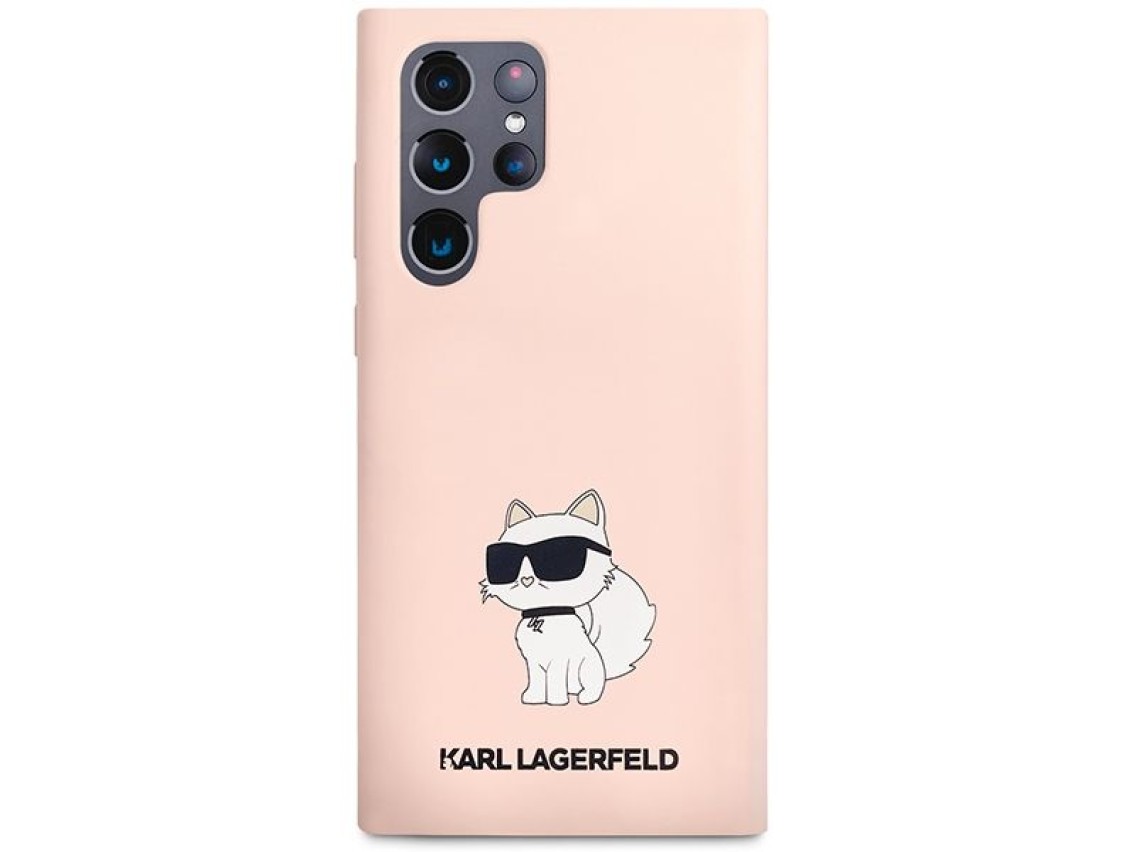 Karl Lagerfeld KLHCS23LSNCHBCP S23 Ultra S918 estuche rígido rosa/rosa Silicona Choupette
