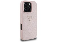 Guess Hot Stamp 4G Pattern Triangle Metal Logo iPhone 16 Pro Case - Pink Guess Hot Stamp 4G Pattern Triangle Metal Logo iPhone 16 Pro Case - Pink