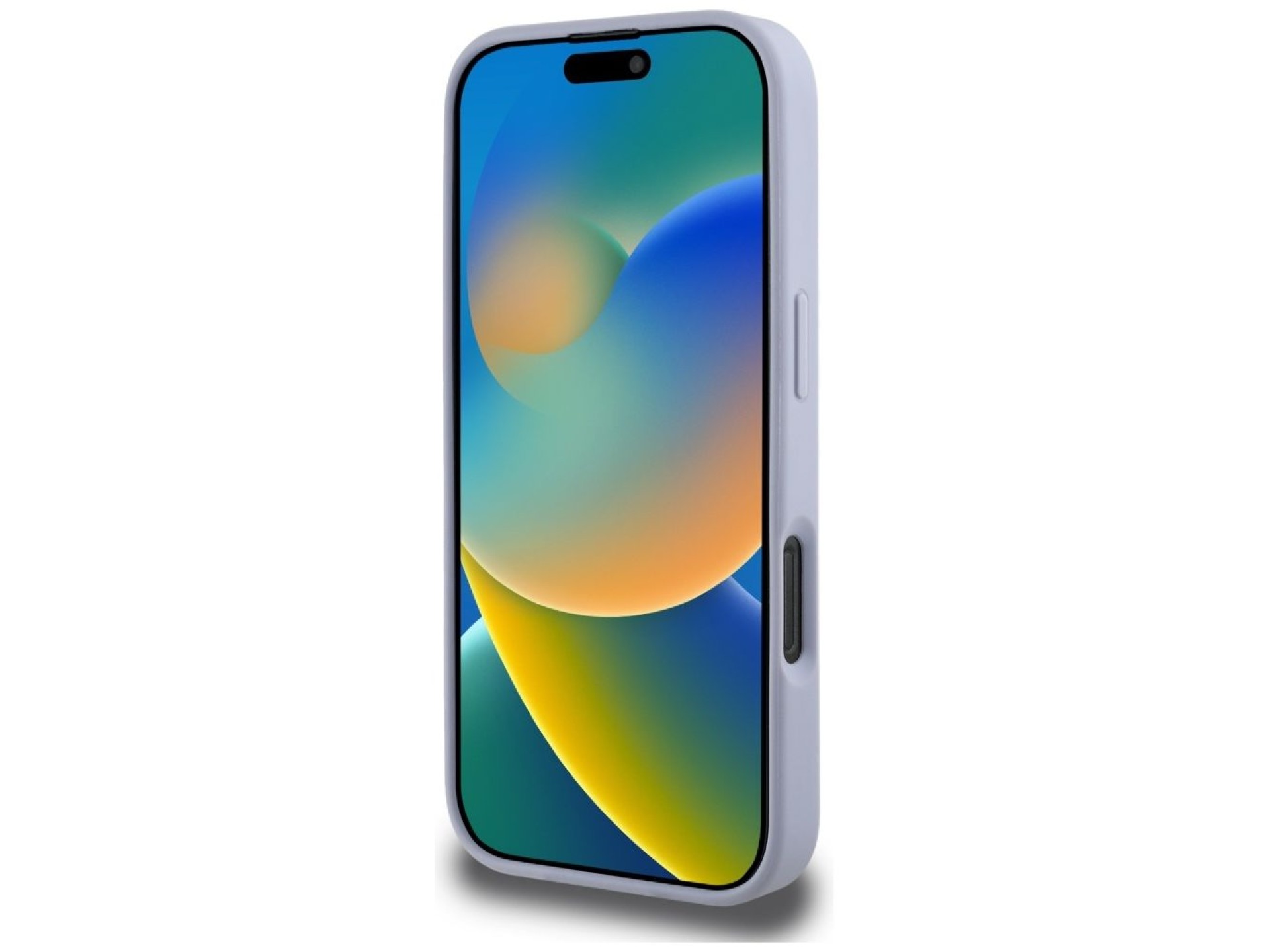 Capa Guess Hot Stamp 4G com padrão triangular e logotipo metálico para iPhone 16 Pro Max - Roxa