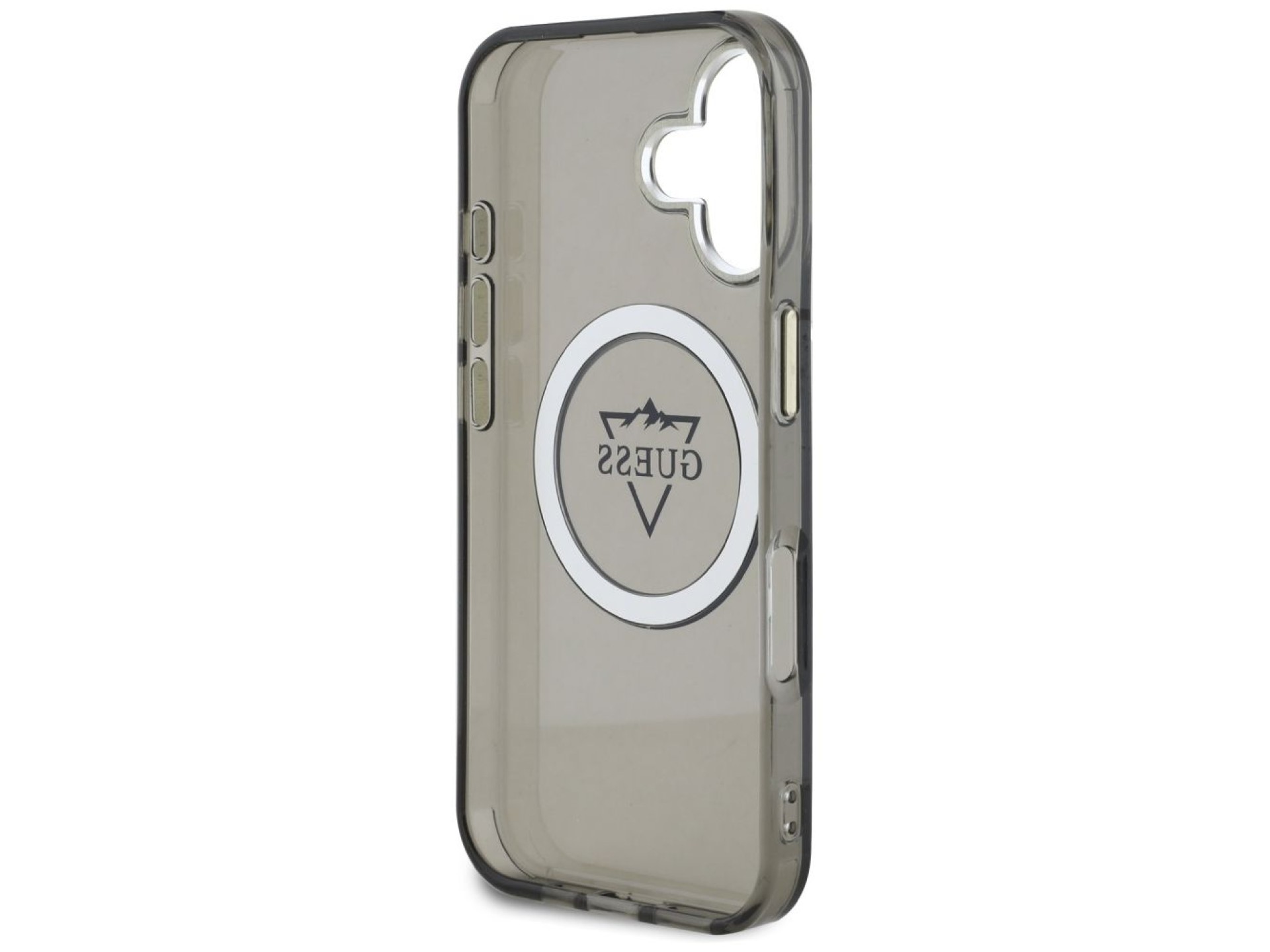 Guess IML Metal Mountain Logo MagSafe case for iPhone 16 - black