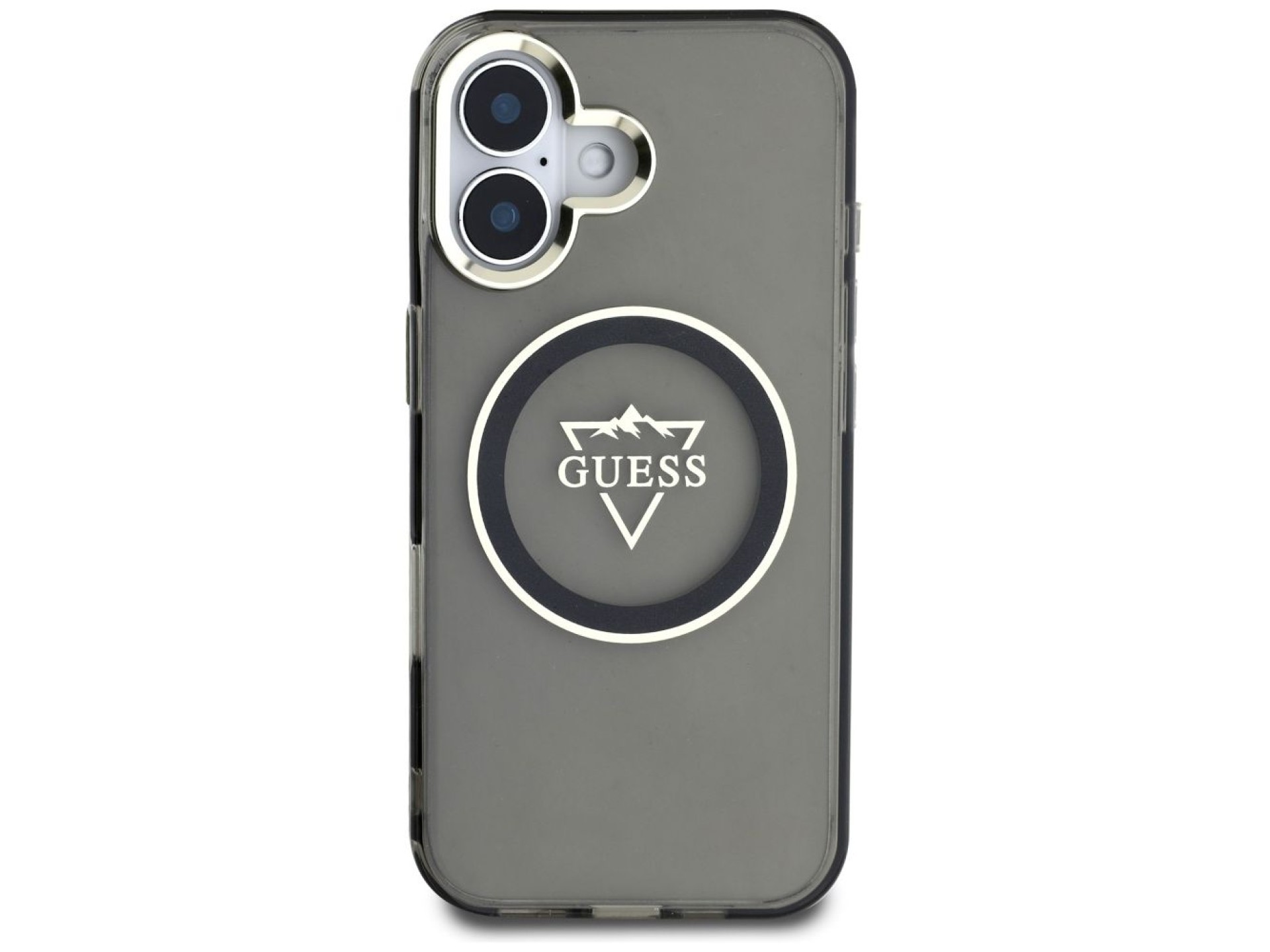 Guess IML Metal Mountain Logo MagSafe case for iPhone 16 - black