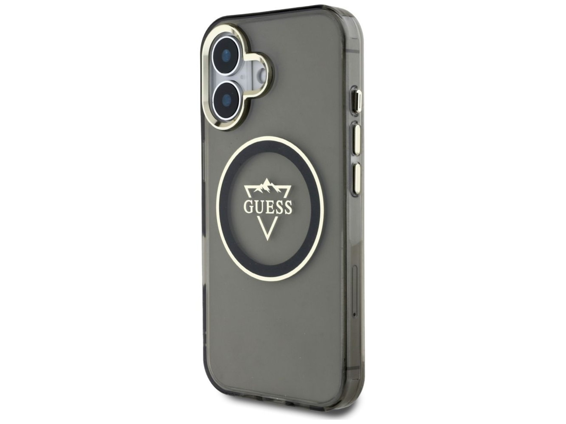 Guess IML Metal Mountain Logo MagSafe case for iPhone 16 - black