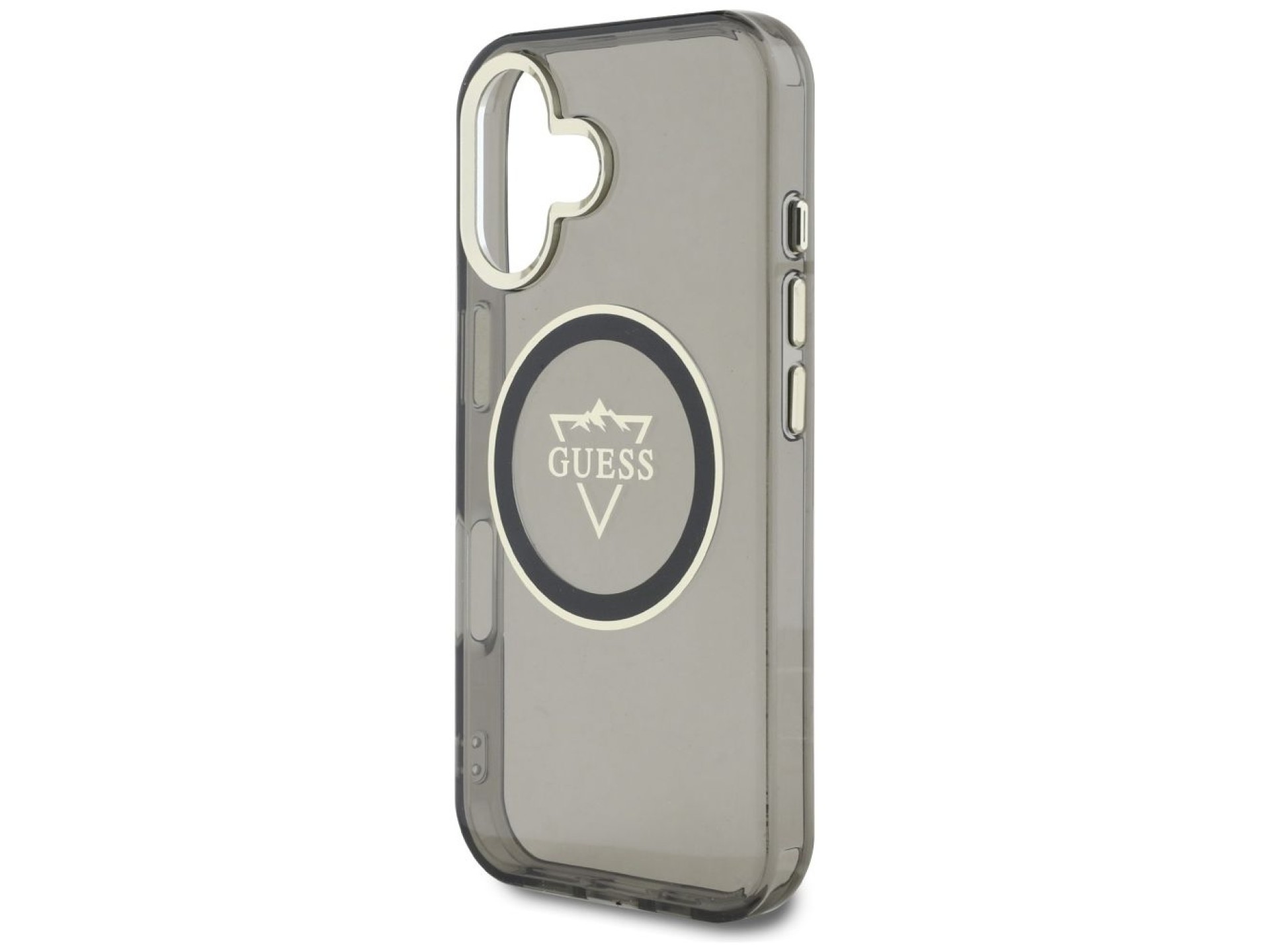 Guess IML Metal Mountain Logo MagSafe case for iPhone 16 - black