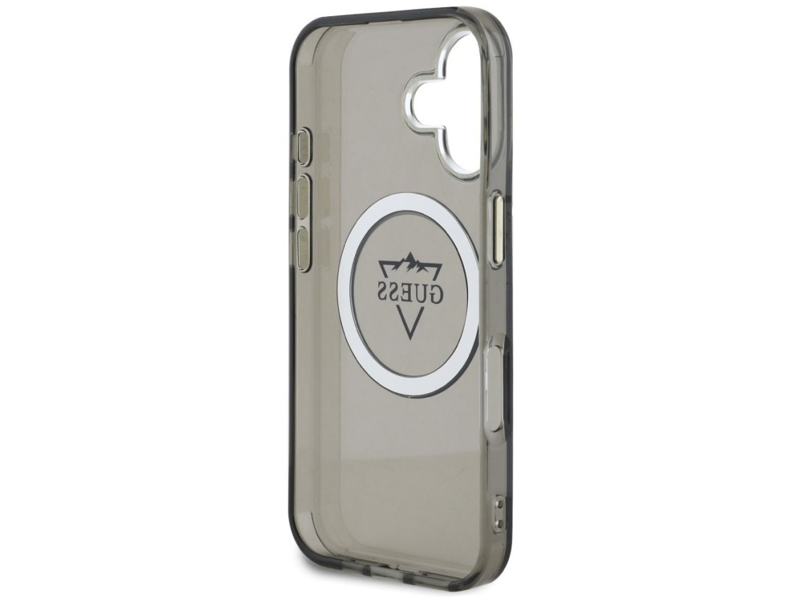 Guess IML Metal Mountain Logo MagSafe case for iPhone 16 - black