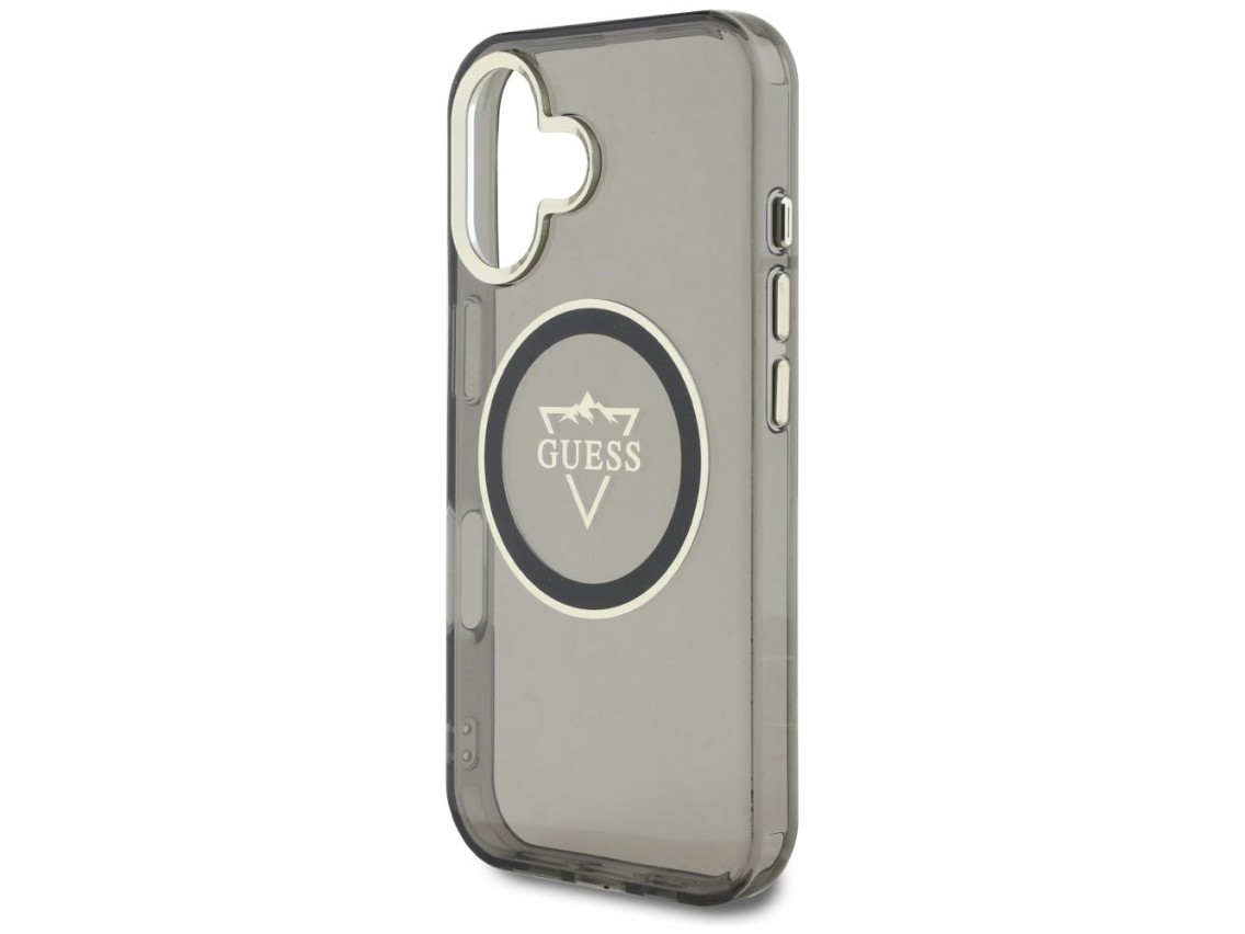 Guess IML Metal Mountain Logo MagSafe case for iPhone 16 - black
