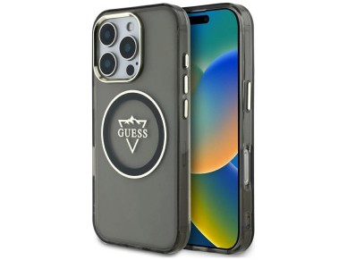 Guess IML Metal Mountain Logo MagSafe iPhone 16 Pro Max Case - Black Guess IML Metal Mountain Logo MagSafe iPhone 16 Pro Max Case - Black