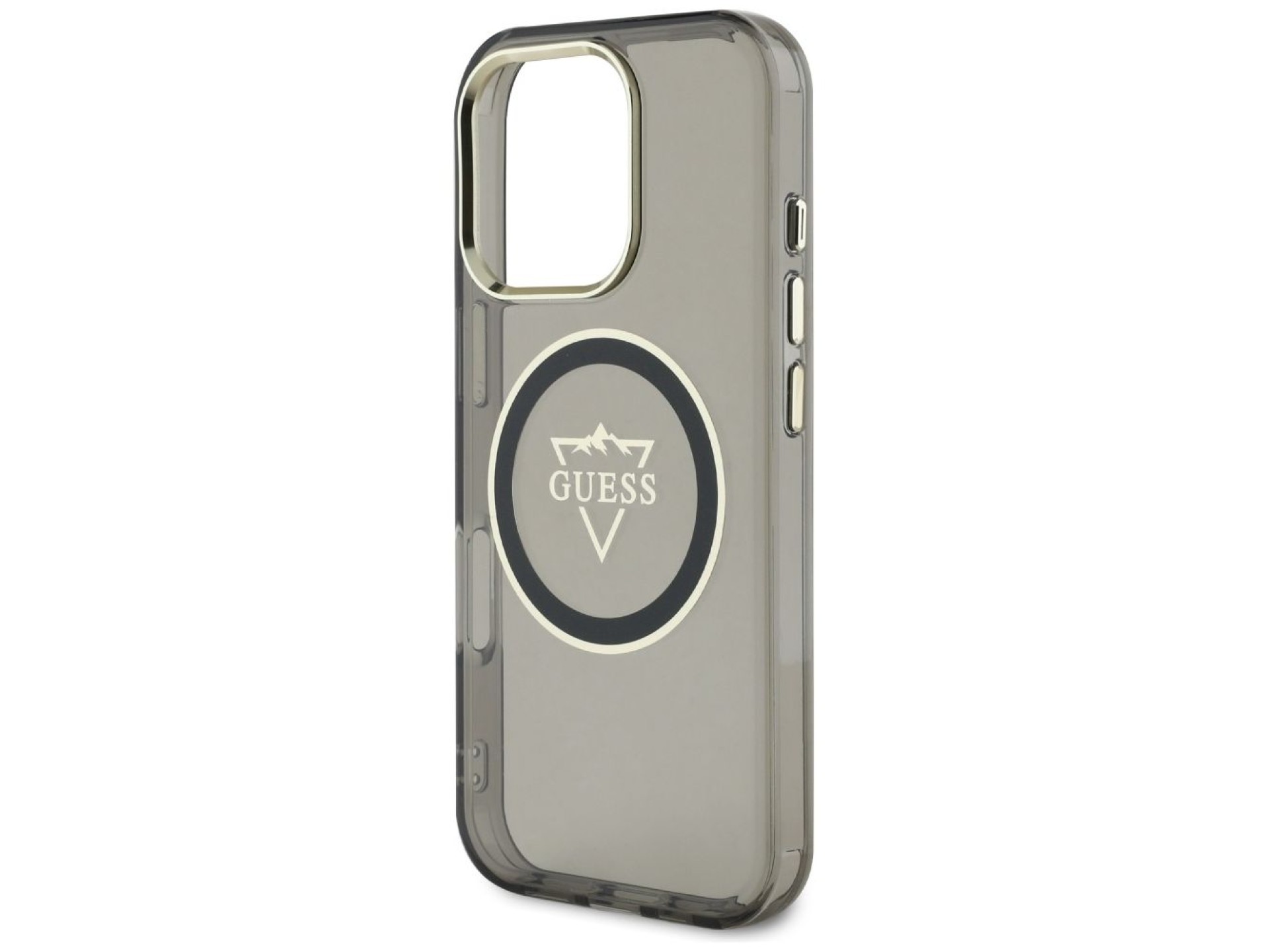 Funda Guess IML Metal Mountain Logo MagSafe para iPhone 16 Pro Max - Negra