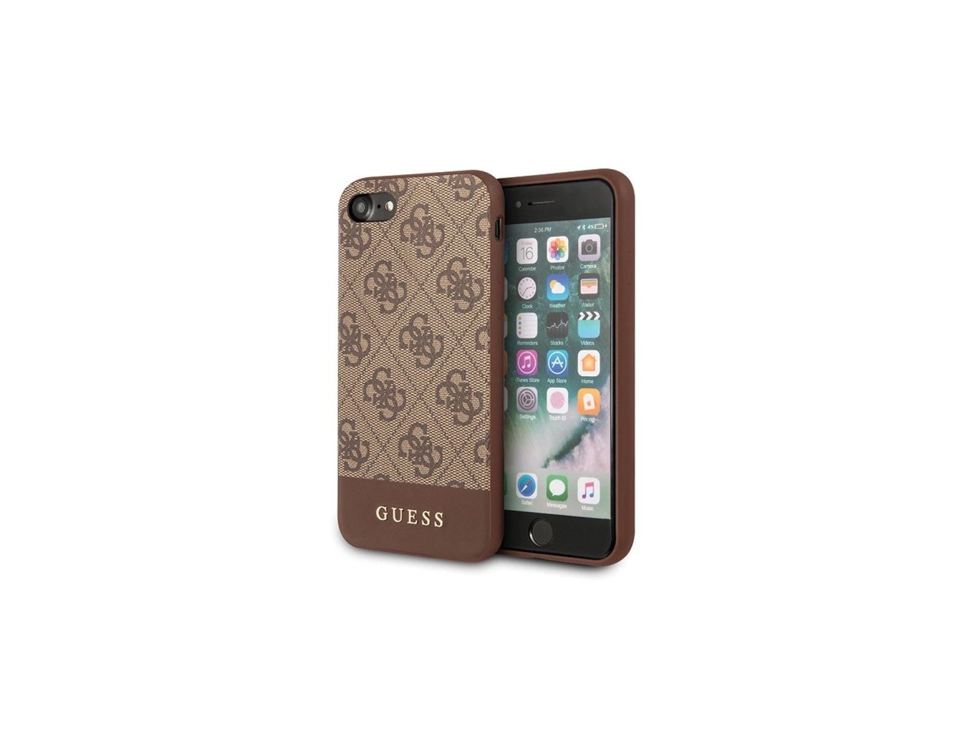 Capa Guess 4G Stripe Collection para iPhone 7 / 8 / SE 2020 / SE 2022 - marrom