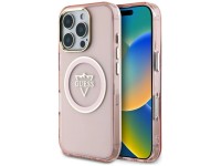 Funda Guess IML Metal Mountain Logo MagSafe para iPhone 16 Pro Max - Rosa Funda Guess IML Metal Mountain Logo MagSafe para iPhone 16 Pro Max - Rosa