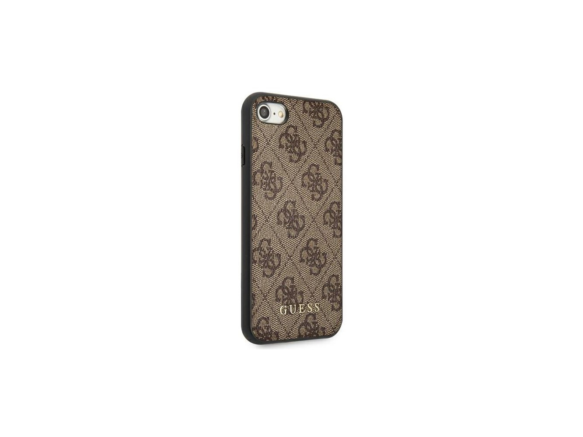 Capa Guess 4G Metal com Logo Dourado para iPhone SE 2022 / 2020 / 7 / 8 - Marrom