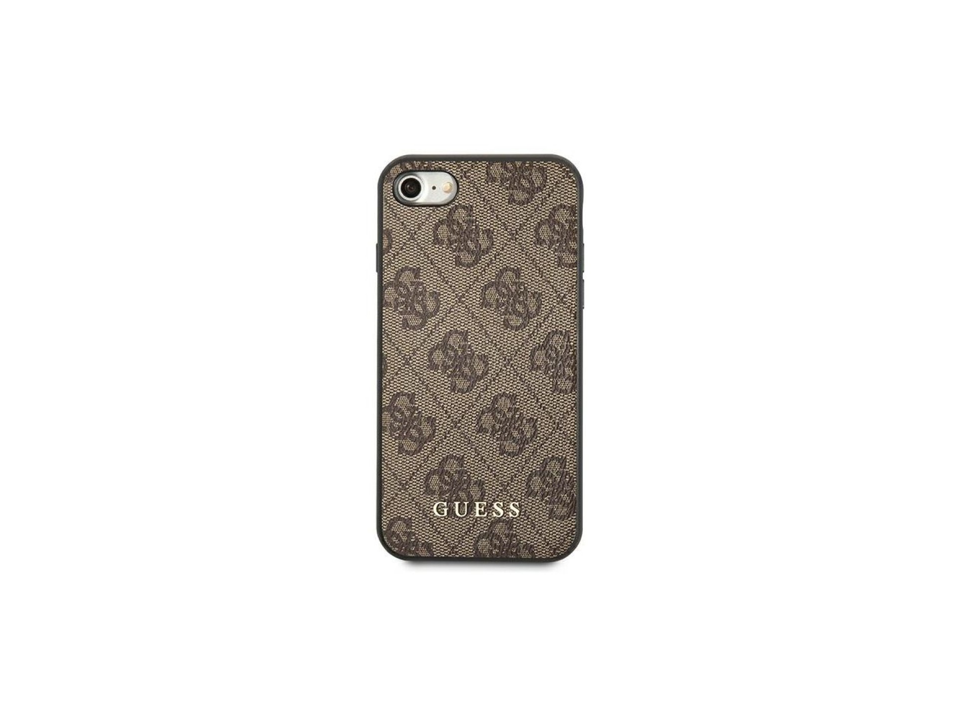 Capa Guess 4G Metal com Logo Dourado para iPhone SE 2022 / 2020 / 7 / 8 - Marrom