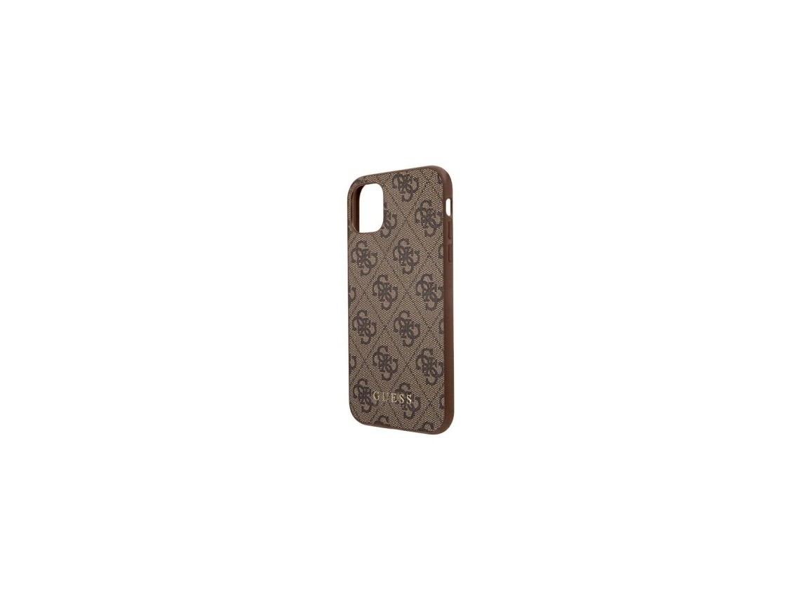 Capa Guess 4G Metal com Logo Dourado para iPhone 11 / Xr 6.1" - Marrom
