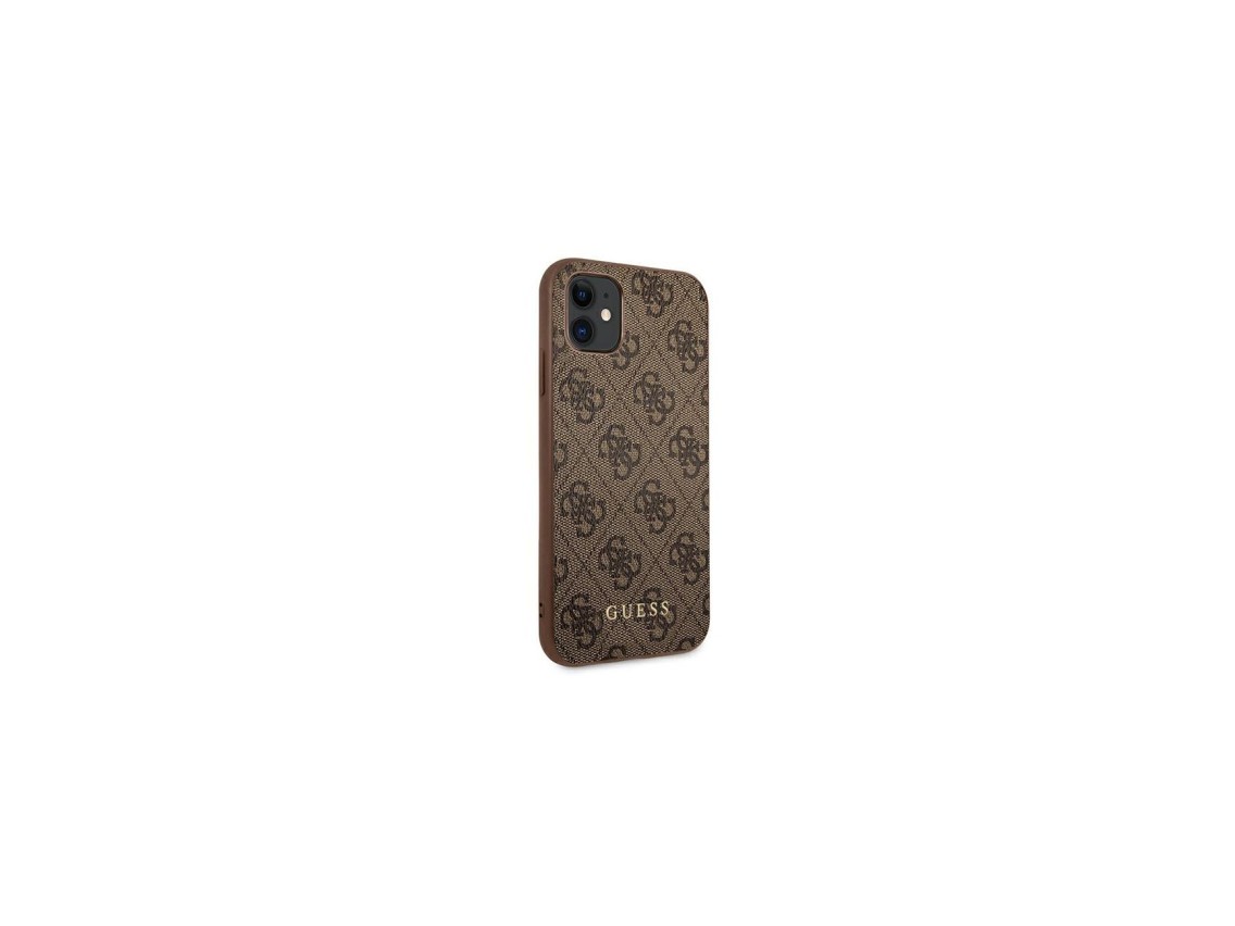 Capa Guess 4G Metal com Logo Dourado para iPhone 11 / Xr 6.1" - Marrom