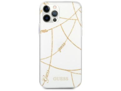 Guess Gold Chain Collection iPhone 12 Pro Max 6.7" Case - White Guess Gold Chain Collection iPhone 12 Pro Max 6.7" Case - White