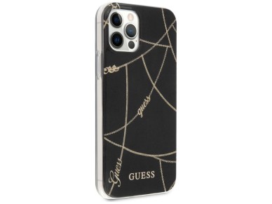 Guess Gold Chain Collection iPhone 12 Pro Max 6.7" Case - Black Guess Gold Chain Collection iPhone 12 Pro Max 6.7" Case - Black
