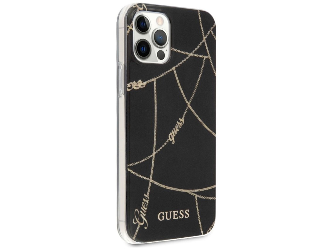 Funda Guess Gold Chain Collection para iPhone 12 Pro Max de 6,7" - Negra
