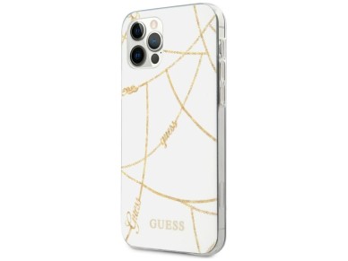 Guess Gold Chain Collection iPhone 12 Pro Max 6.7" Case - White Guess Gold Chain Collection iPhone 12 Pro Max 6.7" Case - White