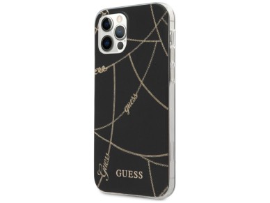 Guess Gold Chain Collection iPhone 12 Pro Max 6.7" Case - Black Guess Gold Chain Collection iPhone 12 Pro Max 6.7" Case - Black