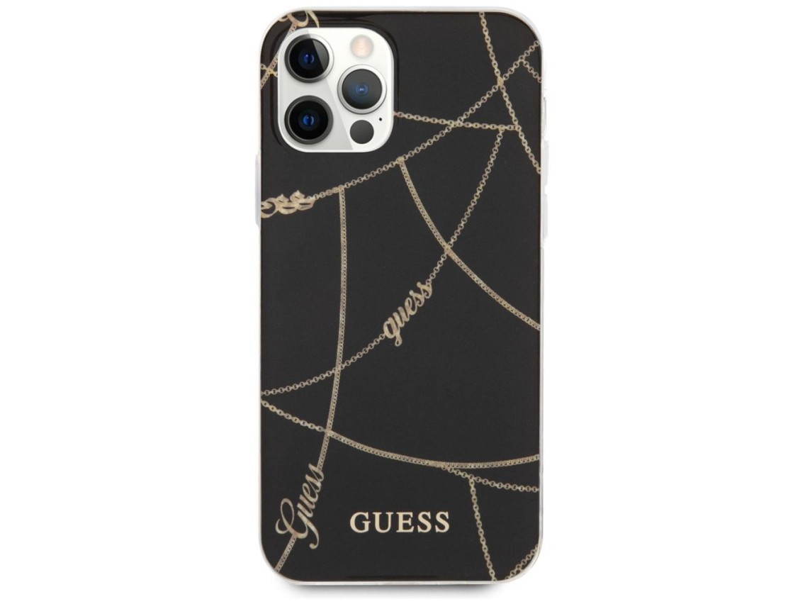 Funda Guess Gold Chain Collection para iPhone 12 Pro Max de 6,7" - Negra