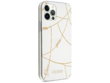 Guess Gold Chain Collection iPhone 12 Pro Max 6.7" Case - White Guess Gold Chain Collection iPhone 12 Pro Max 6.7" Case - White
