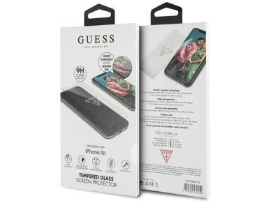 Pel�cula de vidro temperado com logo invis�vel da Guess para iPhone XR
