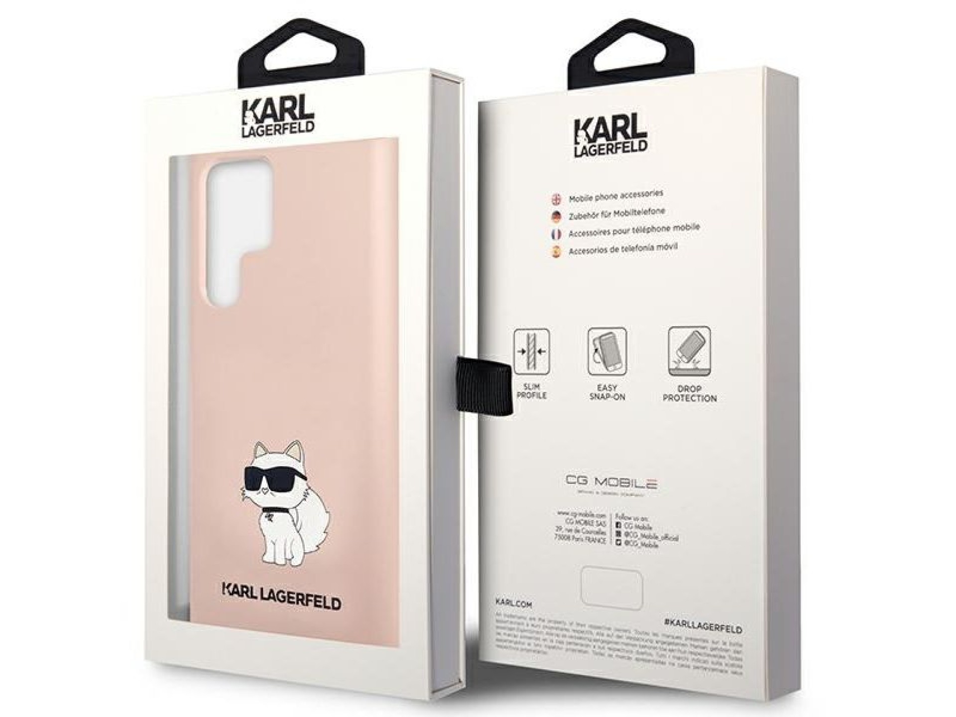 Karl Lagerfeld KLHCS23LSNCHBCP S23 Ultra S918 estuche rígido rosa/rosa Silicona Choupette