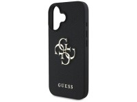 Guess Grained Big 4G Logo Small Classic Logo case for iPhone 16 - black