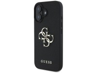 Guess Grained Big 4G Logo Small Classic Logo case for iPhone 16 - black