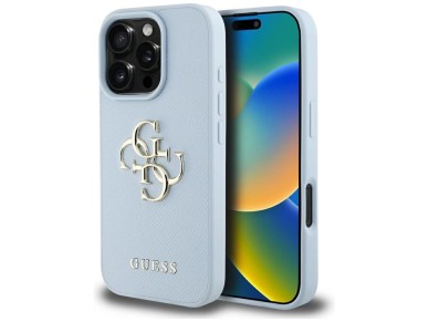 Guess Grained Big 4G Logo Small Classic Logo case for iPhone 16 Pro - blue Guess Grained Big 4G Logo Small Classic Logo case for iPhone 16 Pro - blue