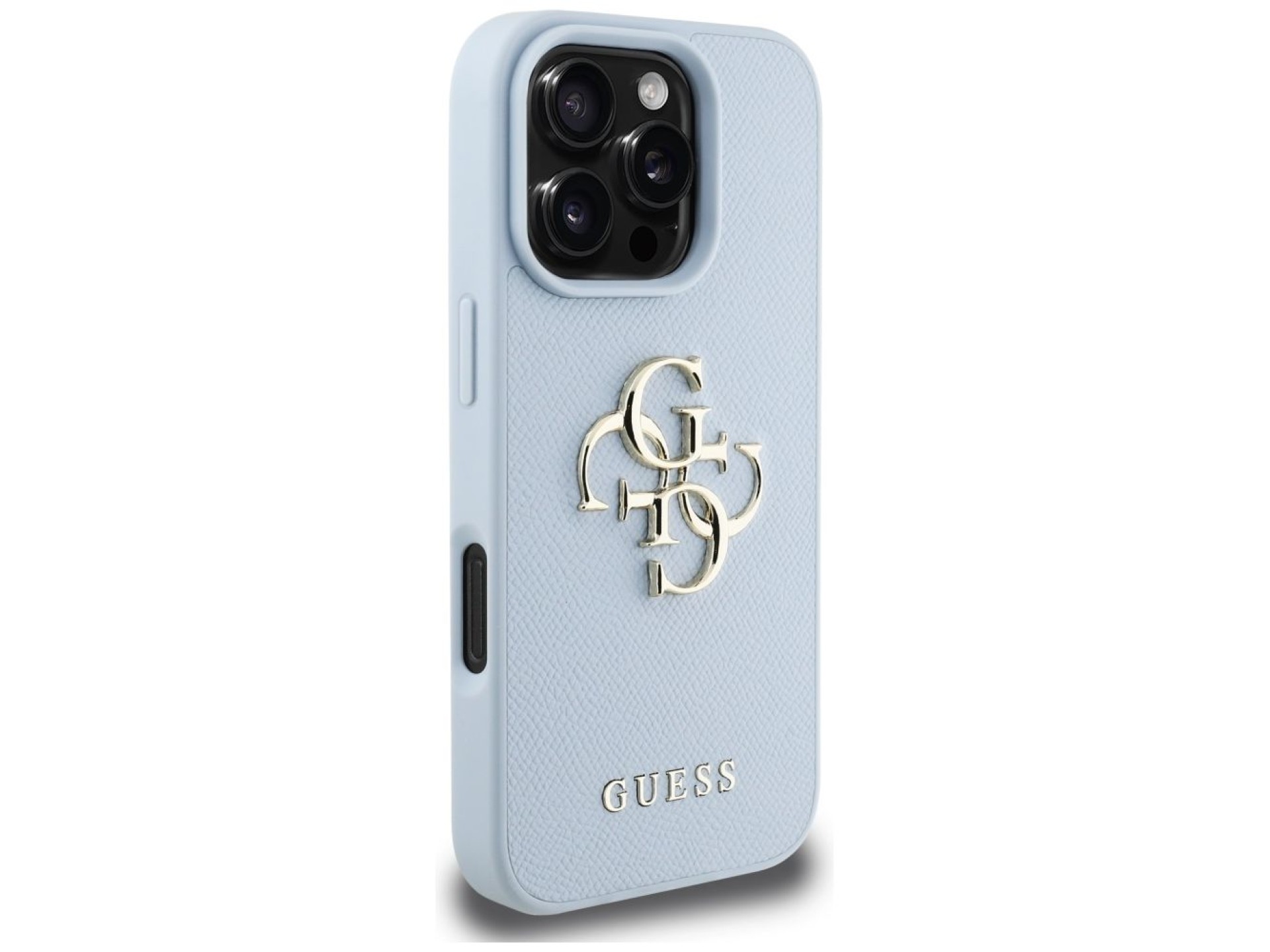 Guess Grained Big 4G Logo Small Classic Logo case for iPhone 16 Pro Max - blue