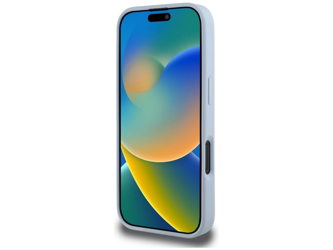 Guess Grained Big 4G Logo Small Classic Logo case for iPhone 16 Pro Max - blue