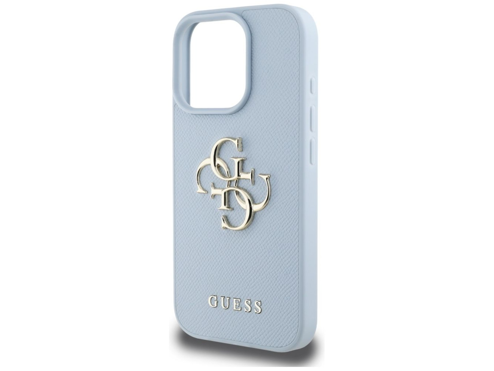 Guess Grained Big 4G Logo Small Classic Logo case for iPhone 16 Pro Max - blue