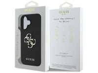 Guess Grained Big 4G Logo Small Classic Logo case for iPhone 16 - black
