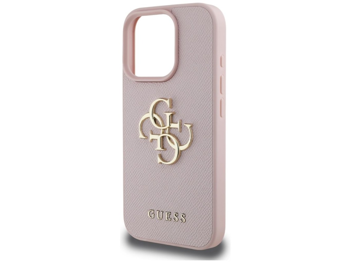 Funda Guess Grained Big 4G Logo Small Classic Logo para iPhone 16 Pro - Rosa