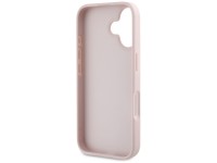 Capa Guess Granulada com Logo 4G Grande e Logo Clássico Pequeno para iPhone 16 - rosa Capa Guess Granulada com Logo 4G Grande e Logo Clássico Pequeno para iPhone 16 - rosa