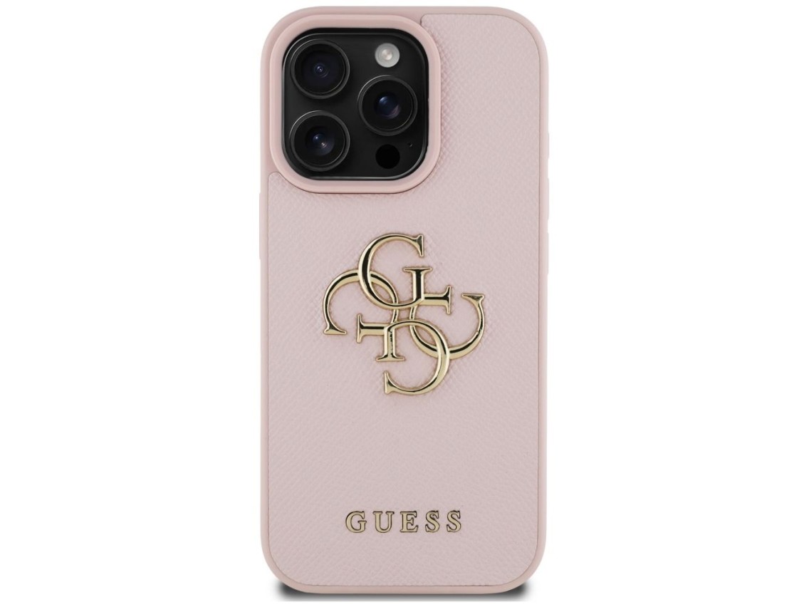 Funda Guess Grained Big 4G Logo Small Classic Logo para iPhone 16 Pro - Rosa