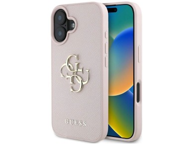 Guess Grained Big 4G Logo Small Classic Logo case for iPhone 16 - pink Guess Grained Big 4G Logo Small Classic Logo case for iPhone 16 - pink