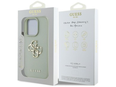 Guess Grained Big 4G Logo Small Classic Logo case for iPhone 16 Pro Max - green