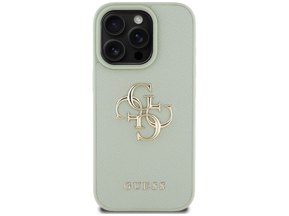 Guess Grained Big 4G Logo Small Classic Logo case for iPhone 16 Pro - green