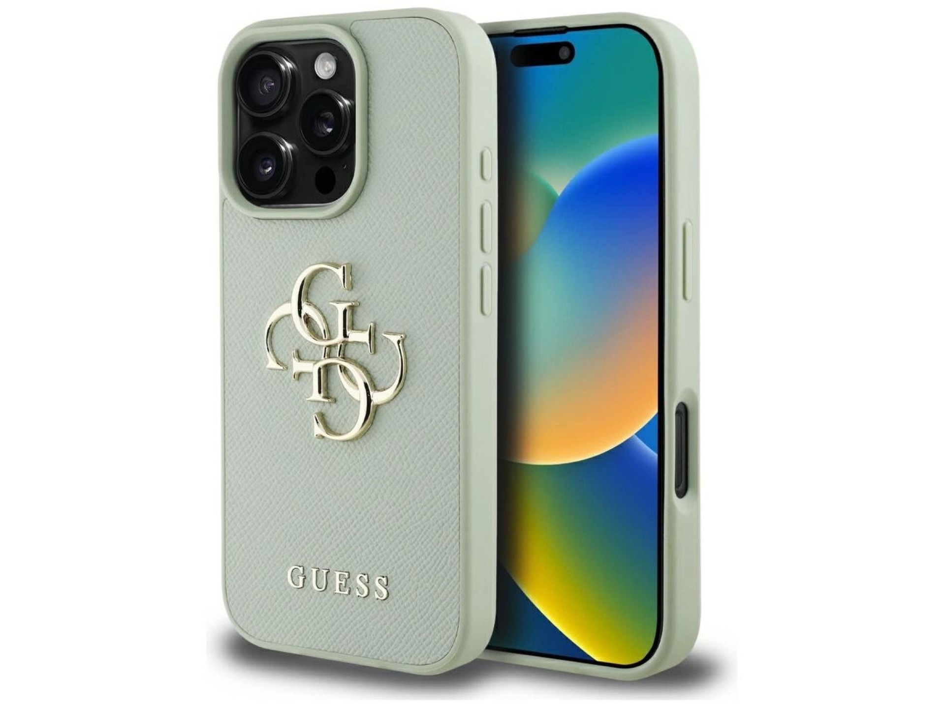 Funda Guess Grained Big 4G Logo Small Classic Logo para iPhone 16 Pro Max - verde