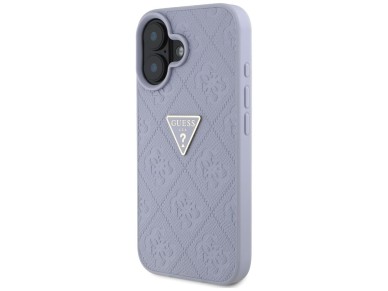 Guess Hot Stamp 4G Pattern Triangle Metal Logo iPhone 16 Case - Purple Guess Hot Stamp 4G Pattern Triangle Metal Logo iPhone 16 Case - Purple