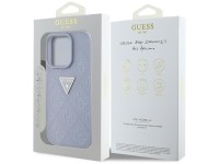Capa Guess Hot Stamp 4G com padrão triangular e logotipo metálico para iPhone 16 Pro - Roxa Capa Guess Hot Stamp 4G com padrão triangular e logotipo metálico para iPhone 16 Pro - Roxa