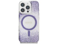 Funda Guess HC Resin Bottom Glitter MagSafe para iPhone 16 Pro Max - morado Funda Guess HC Resin Bottom Glitter MagSafe para iPhone 16 Pro Max - morado